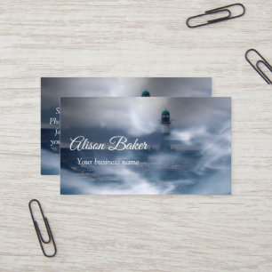 Lighthouse in the storm - Baltic Sea Business Ca Business Card