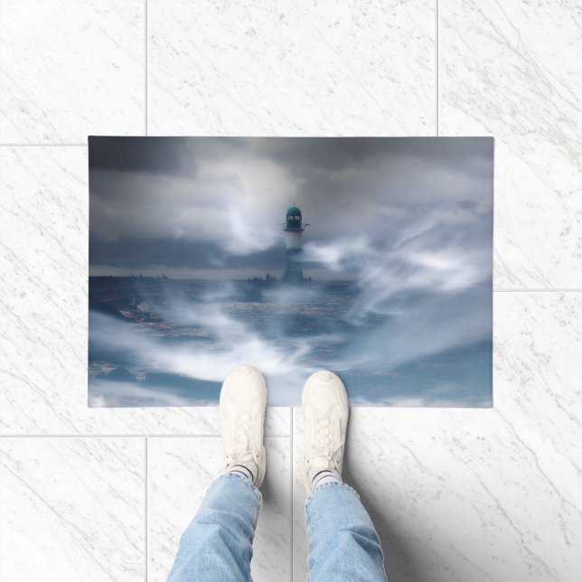 Lighthouse in the storm - Baltic Sea Doormat (Indoor)