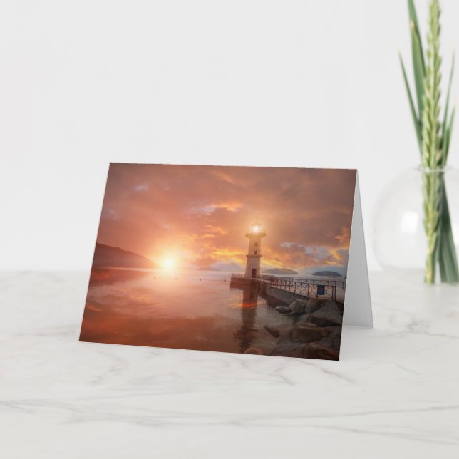 Lighthouse in the Sunset Card (Front)