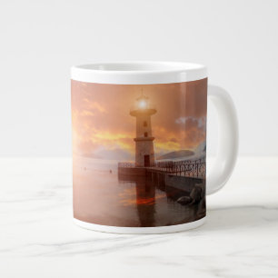 Lighthouse in the Sunset Large Coffee Mug