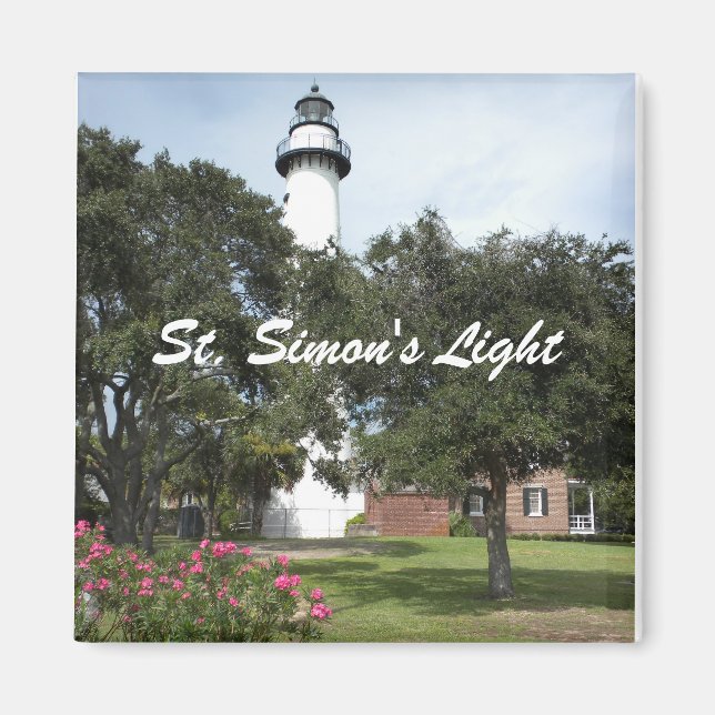 Lighthouse, Lawn, and Flowering Bush Magnet (Front)