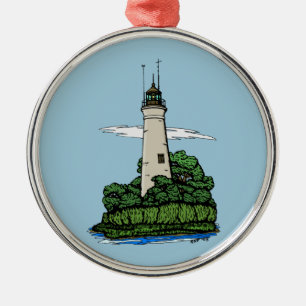 Lighthouse Metal Tree Decoration