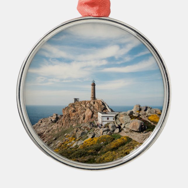 Lighthouse & Museum | Cabo Vilan Galicia Spain Metal Tree Decoration (Front)