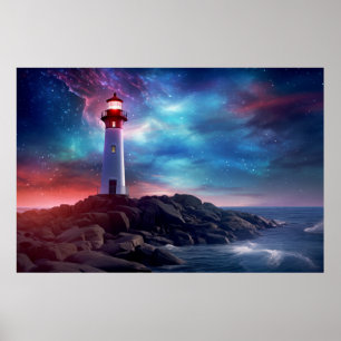 Lighthouse Nature World Fantastic Landscape Image Poster
