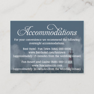 Lighthouse Nautical Accommodation Reception Cards