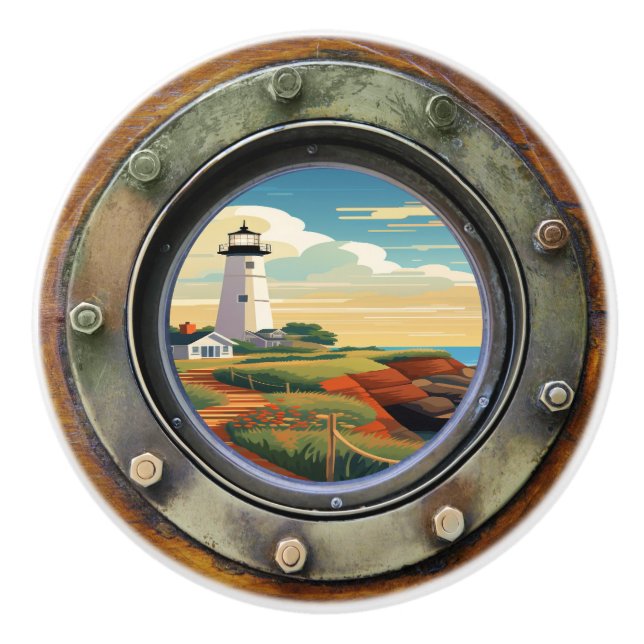 Lighthouse Nautical Porthole Drawer Knobs (Front)