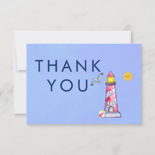 Lighthouse Nautical Theme Thank You Card