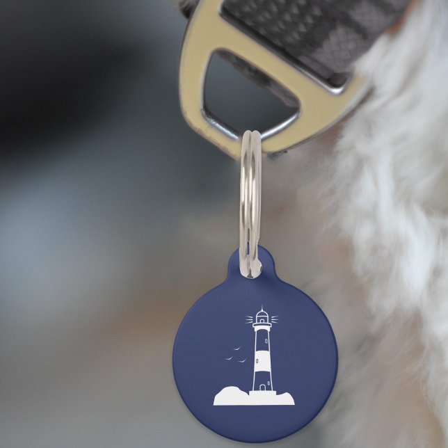 Lighthouse Navy Blue Pet Tag (Lighthouse Navy Blue Pet Tag)