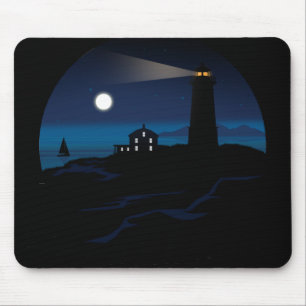 Lighthouse - Night Mouse Pad