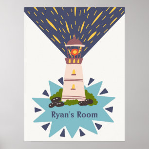 Lighthouse Nursery Kids Wall Art