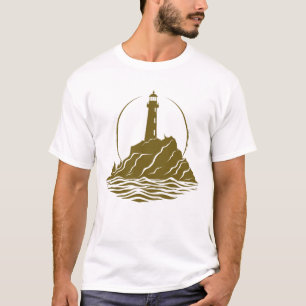 Lighthouse Ocean World Travel Adventure Vector Art T-Shirt