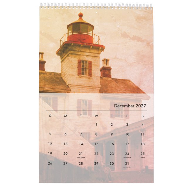 Lighthouse of Oregon & Washington Calendar (Dec 2027)