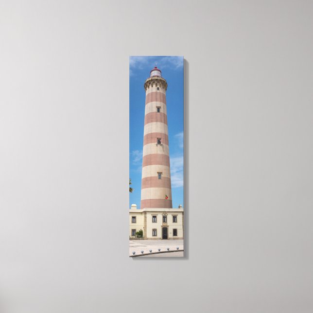 Lighthouse Of Praia da Barra Vertical Canvas Art (Front)