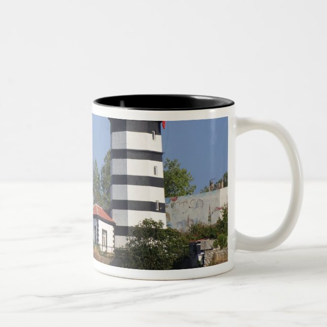 Lighthouse of Sile, Istanbul, Turkey Two-Tone Coffee Mug (Right)