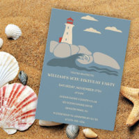 Lighthouse on a Rocky Coast Custom Party