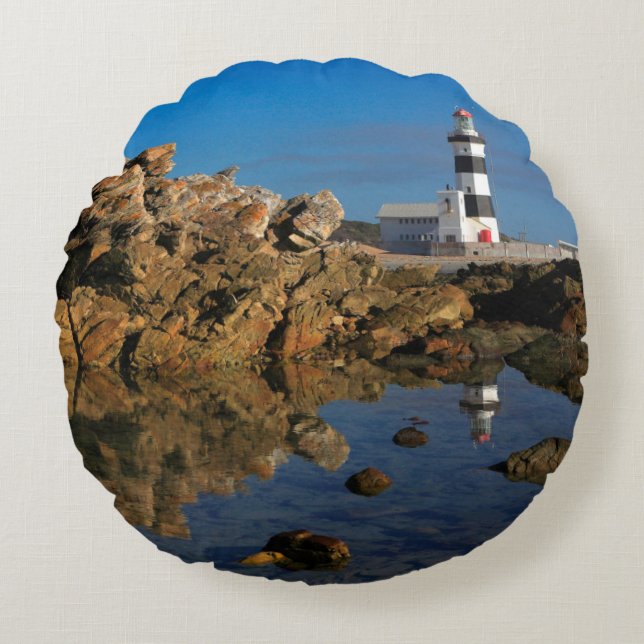Lighthouse on Cape Recife Round Cushion (Front)