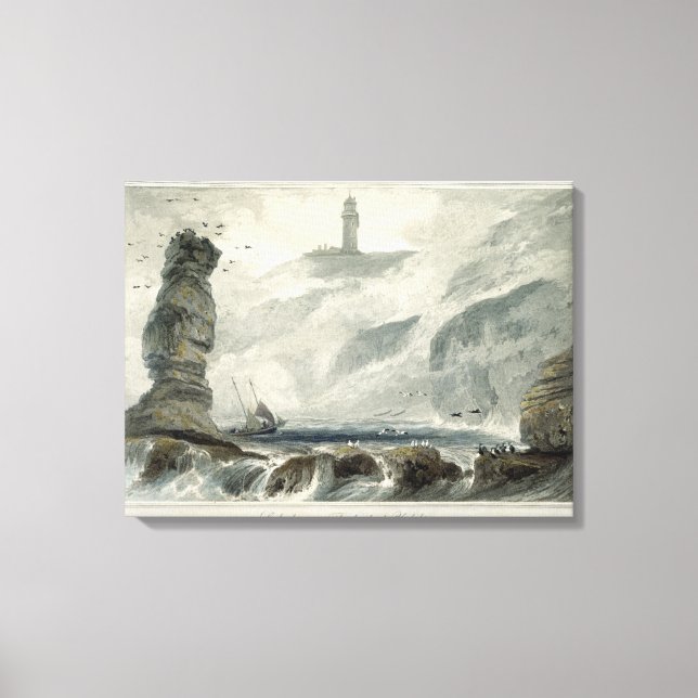Lighthouse on Flamborough Head, from Volume VI of Canvas Print (Front)