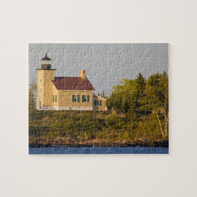 Lighthouse on Lake Superior near Copper Harbour Jigsaw Puzzle (Horizontal)