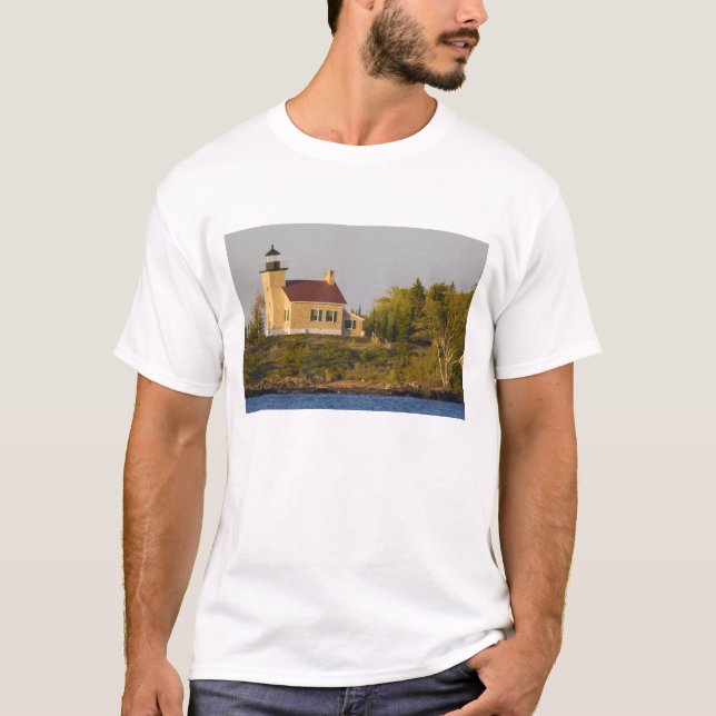 Lighthouse on Lake Superior near Copper Harbour T-Shirt (Front)