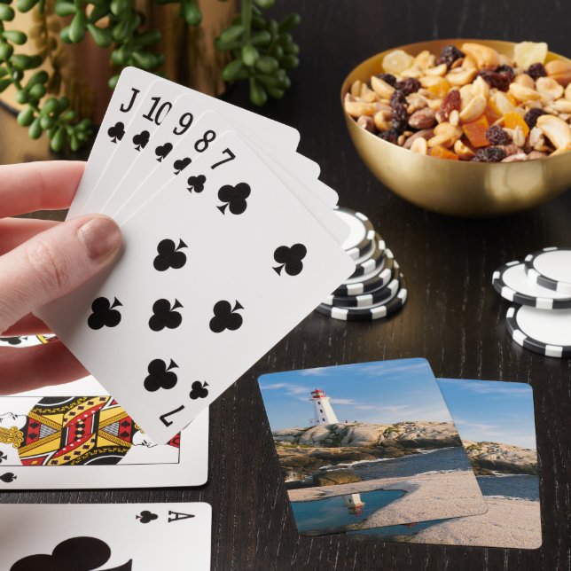 Lighthouse on Rocks with Ocean Reflection Playing Cards (In Situ)