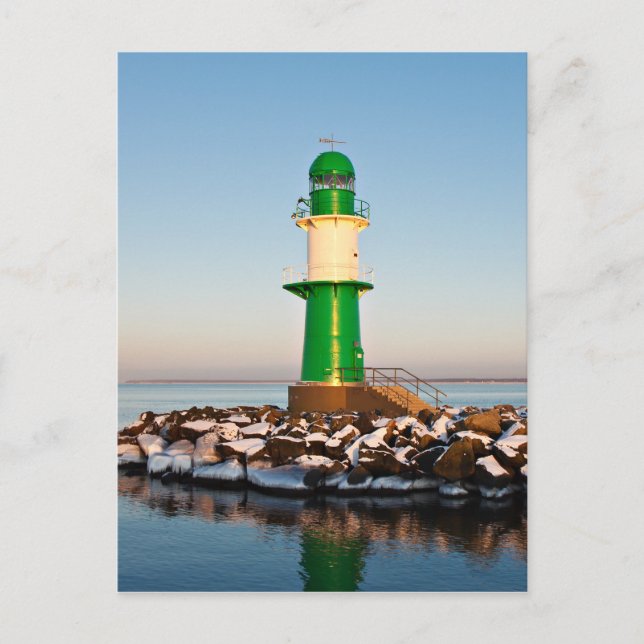 Lighthouse on the Baltic Sea coast Postcard (Front)