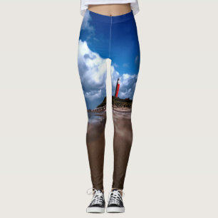 Lighthouse on the beach leggings