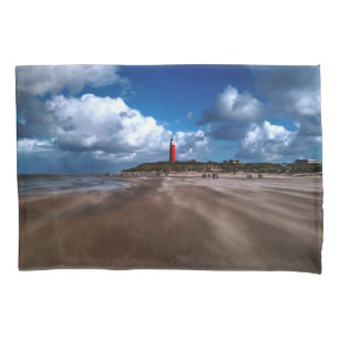 Lighthouse on the beach pillowcase