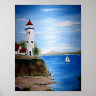 Lighthouse on the Point Poster