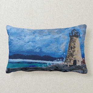 Lighthouse Painting Throw Pillow