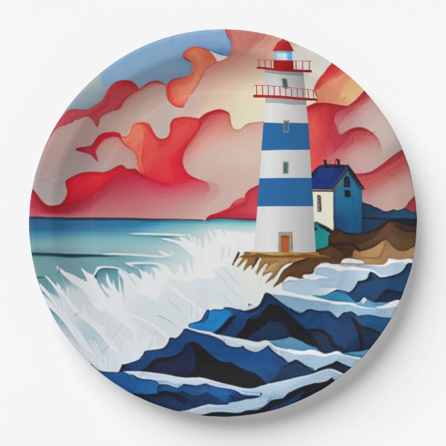 Lighthouse Paper Plate (Front)