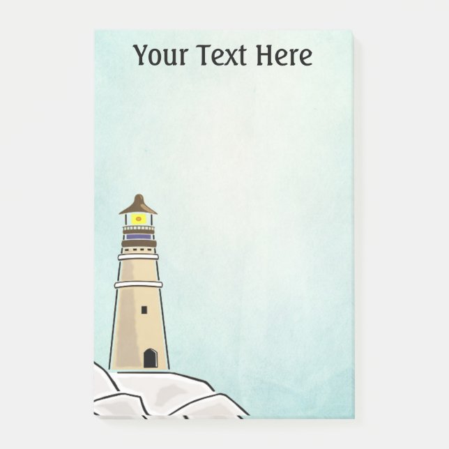 Lighthouse Personalised Post-it Notes (Front)