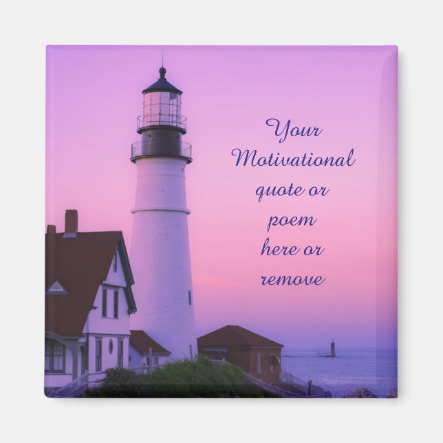 Lighthouse Pink Sky Magnet (Front)