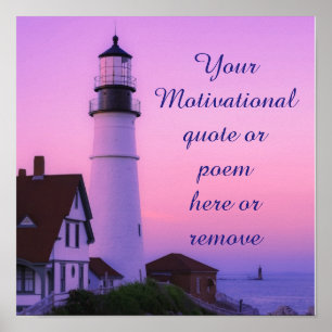Lighthouse Pink Sky Poster