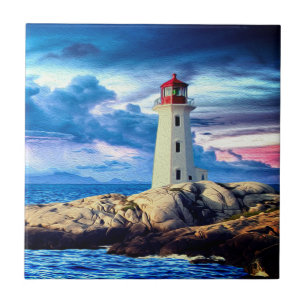 Lighthouse R - Small Ceramic Tile