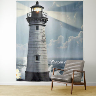 "Lighthouse Radiance" Tapestry