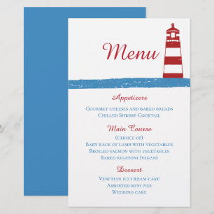 Lighthouse Red Blue Nautical Coastal Wedding