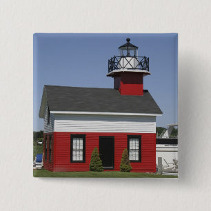 Lighthouse relocated shore in Douglas near 15 Cm Square Badge