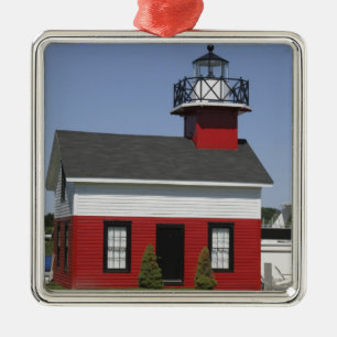Lighthouse relocated shore in Douglas near Metal Tree Decoration