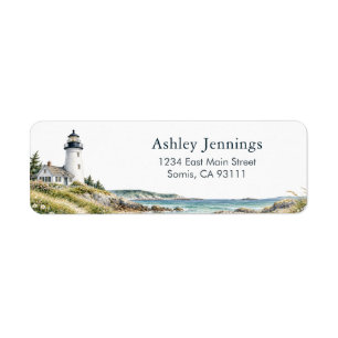 Lighthouse Return Address Labels Coastal Custom