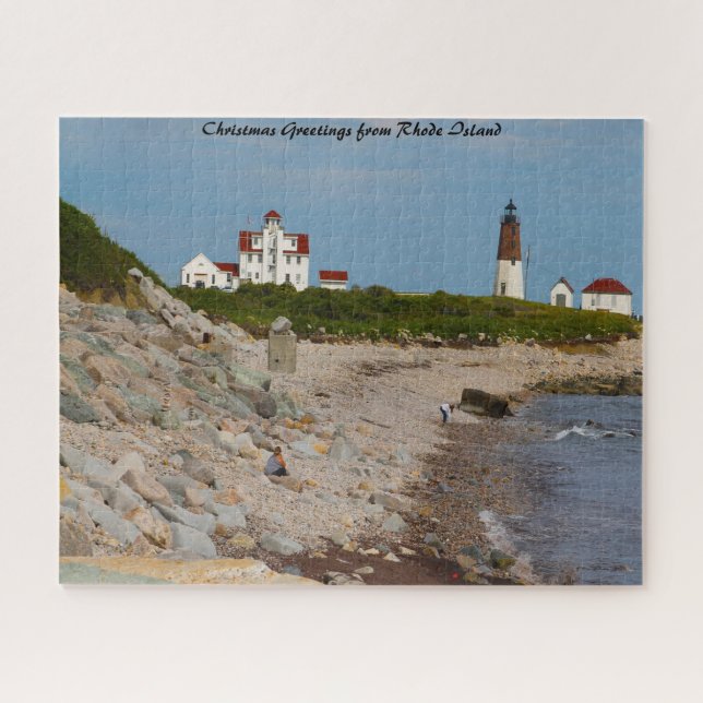 Lighthouse Rhode Island.Christmas Greetings Jigsaw Puzzle (Horizontal)