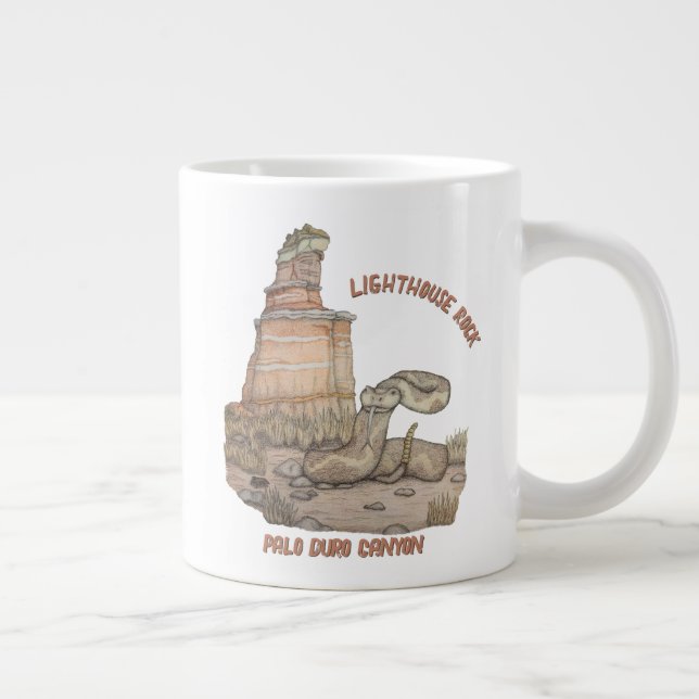 Lighthouse Rock Rattlesnake Large Coffee Mug (Right)