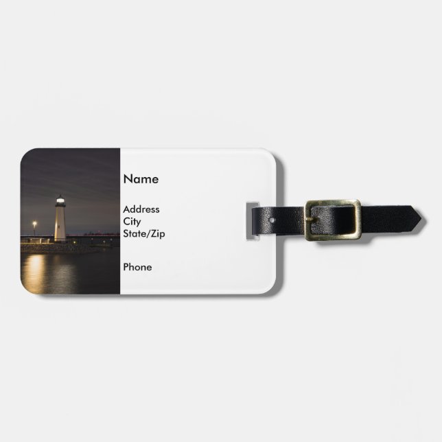 Lighthouse Rockwall Harbour Luggage Tag (Front Horizontal)