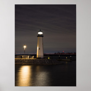 Lighthouse Rockwall Harbour Poster