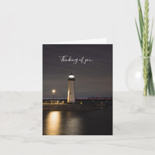Lighthouse Rockwall Harbour Thinking Of You Card