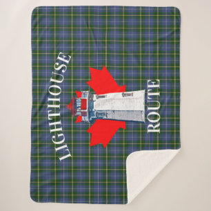 Lighthouse route Peggy's cove Nova Scotia Tartan Sherpa Blanket