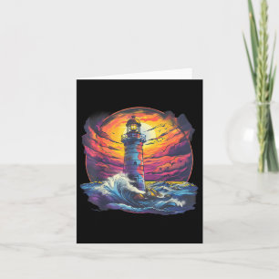 Lighthouse Sailing Sea Beach Boating Seaside House Card