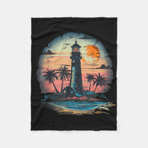 Lighthouse Sailing Sea Beach Boating Seaside House Fleece Blanket