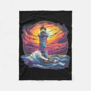 Lighthouse Sailing Sea Beach Boating Seaside House Fleece Blanket