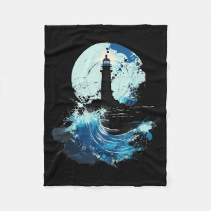 Lighthouse Sailing Sea Beach Boating Seaside House Fleece Blanket