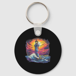 Lighthouse Sailing Sea Beach Boating Seaside House Key Ring